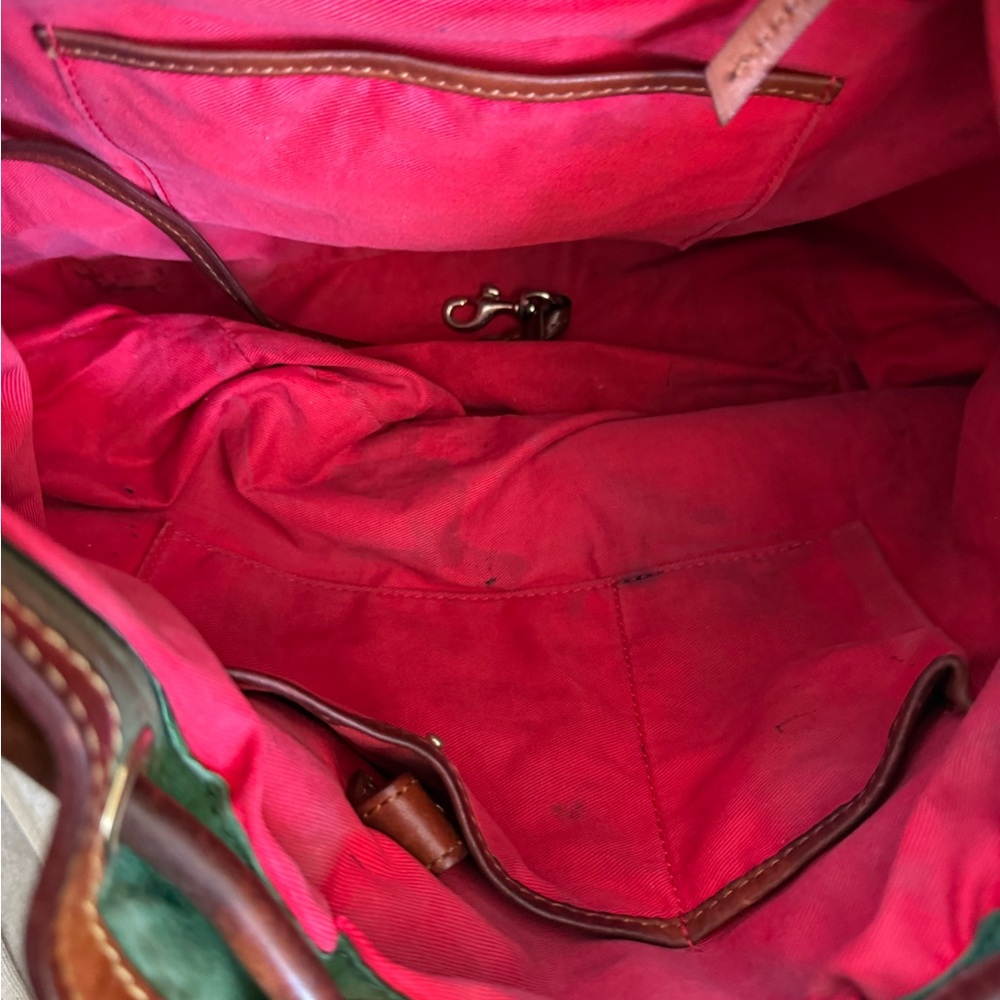 Dooney & Bourke Chestnut Florentine Leather Whipstitch Drawstring Bucket Bag - Picture 5 of 8